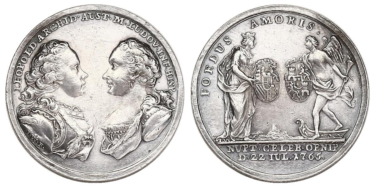 Lieblingsstück der Woche: Ag-Medaille 1765 auf die Hochzeit Leopold II. mit Maria Ludovika - 