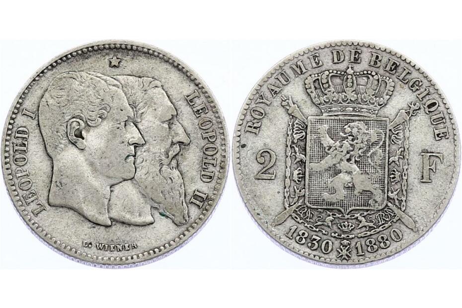 2 Francs 1880 “50. Jubiläum“  KM.39  ss  RR