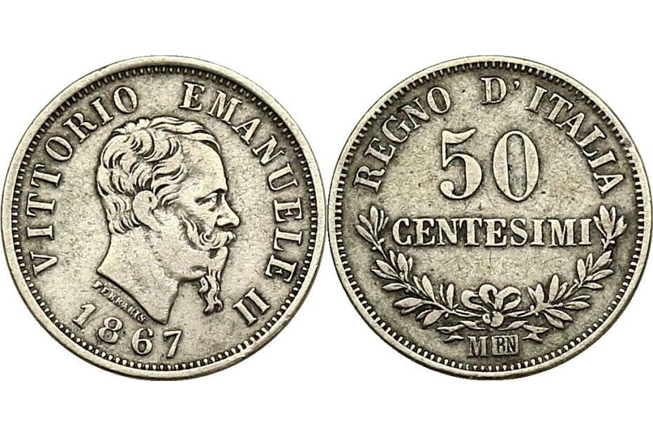 50 Centesimi 1867 M-BN KM.14.1  vz