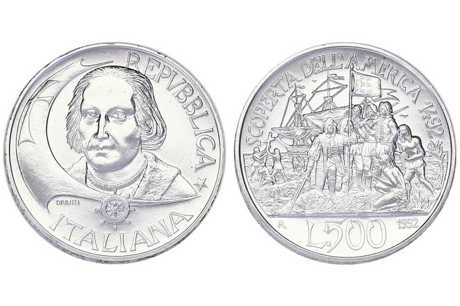 500 Lire 1992 "Columbus“  KM.150  stgl.