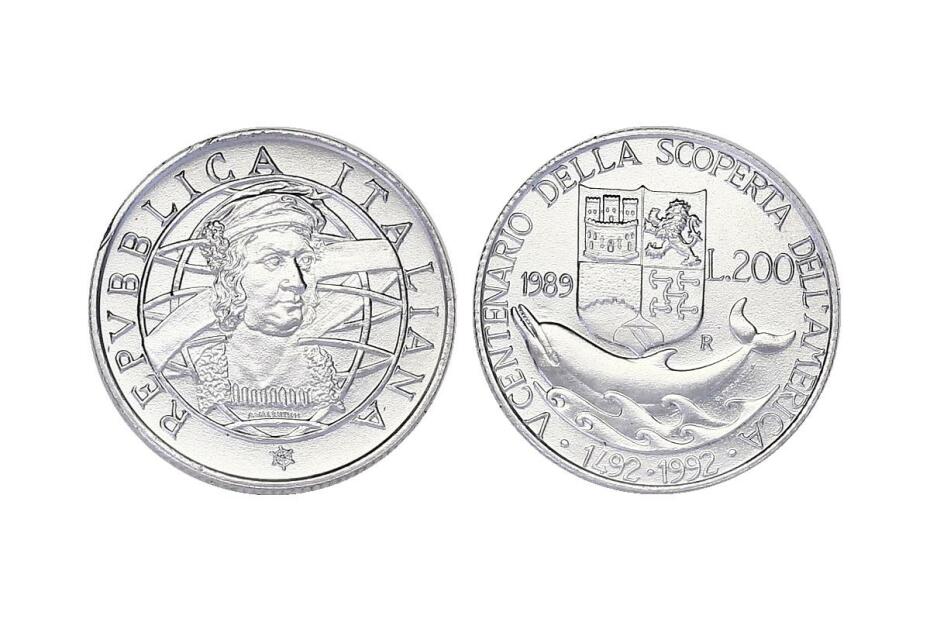 200 Lire 1989 “Kolumbus“ KM.138  stgl.