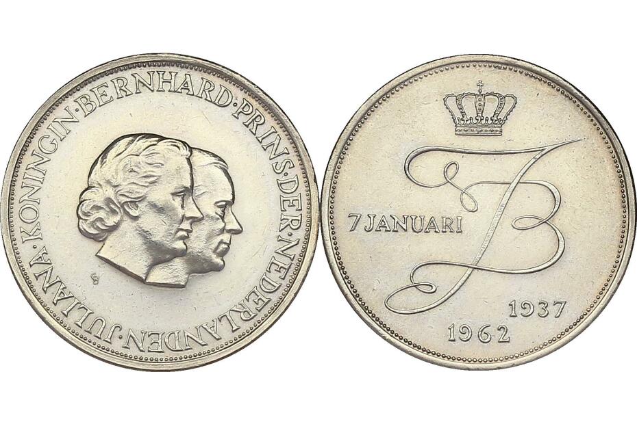 Ag - Medaille 1962 "Silberhochzeit" (30mm)  f.stgl.