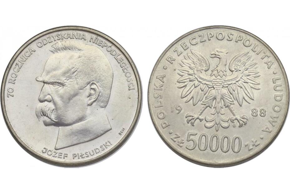 50.000 Zloty 1988 "Pilsudski" KM.180  stgl.