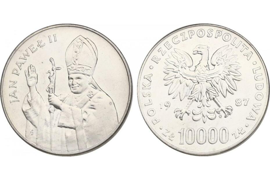 10.000 Zloty 1987  "Johannes Paul II."KM.164  stgl.