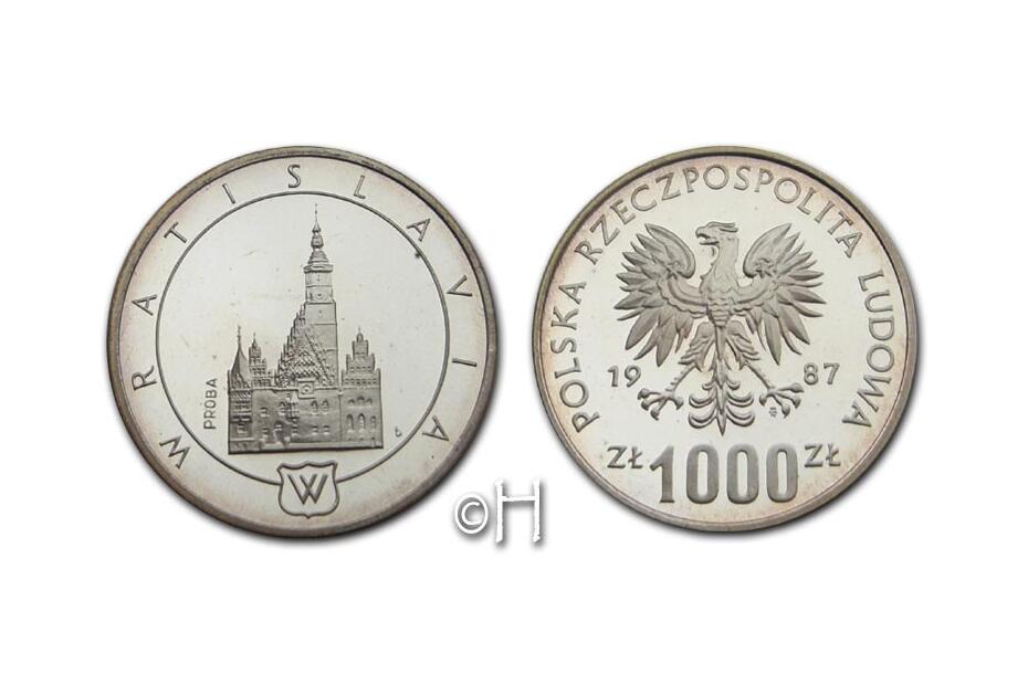 1.000 Zloty 1987 PROBE "Breslau" KM.Pr.561 pp