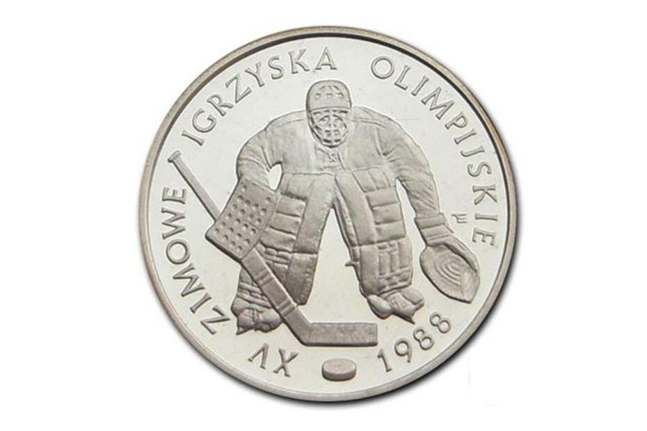 500 Zloty 1987 "Eishockey" KM.172 pp im Originaletui