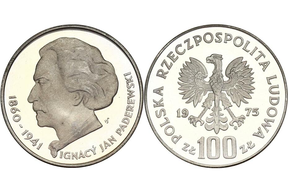 100 Zloty 1975 "Paderewski" KM.77  pp