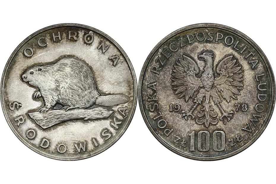 100 Zloty 1978  "Biber" KM.96 pp, Patina