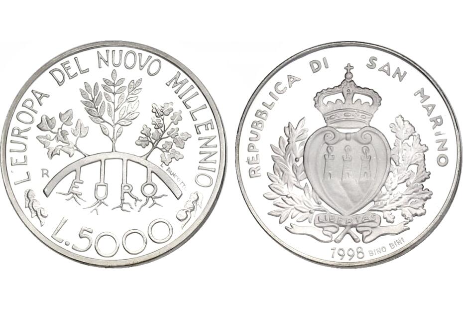 5.000 Lire 1998 R "Millennium" KM.386  pp