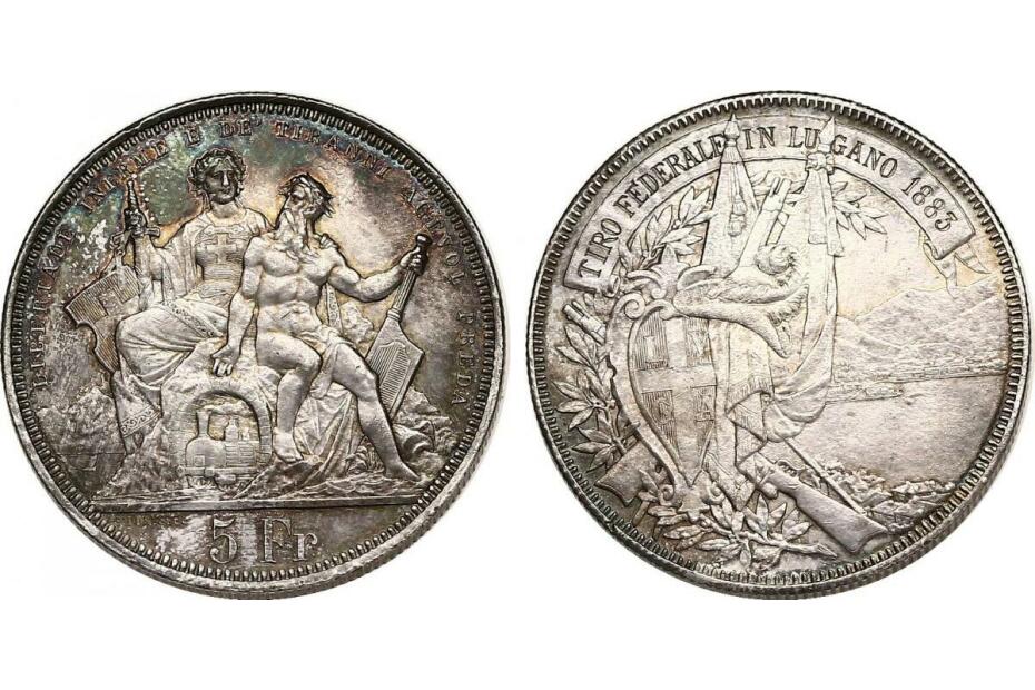 5 Franken 1883 "Lugano" HMZ.1254  vz+