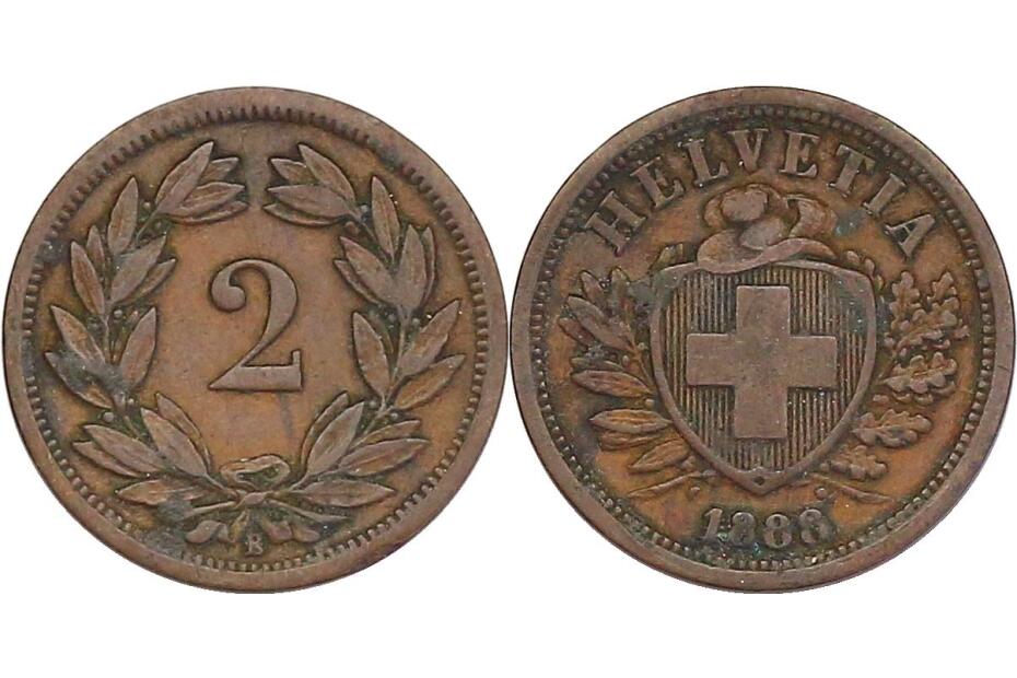 2 Rappen 1888 B  f.vz