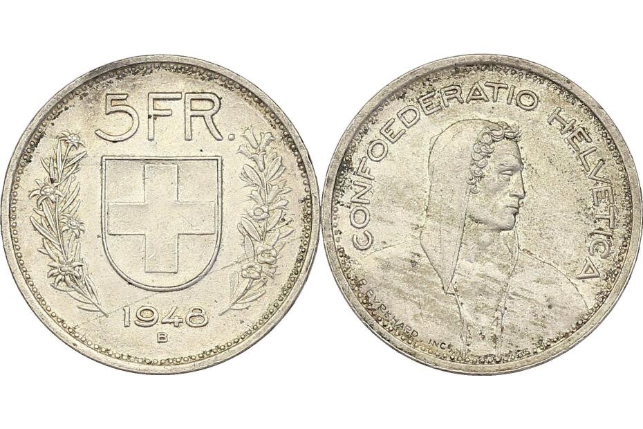 5 Franken 1948 B HMZ1191  vz
