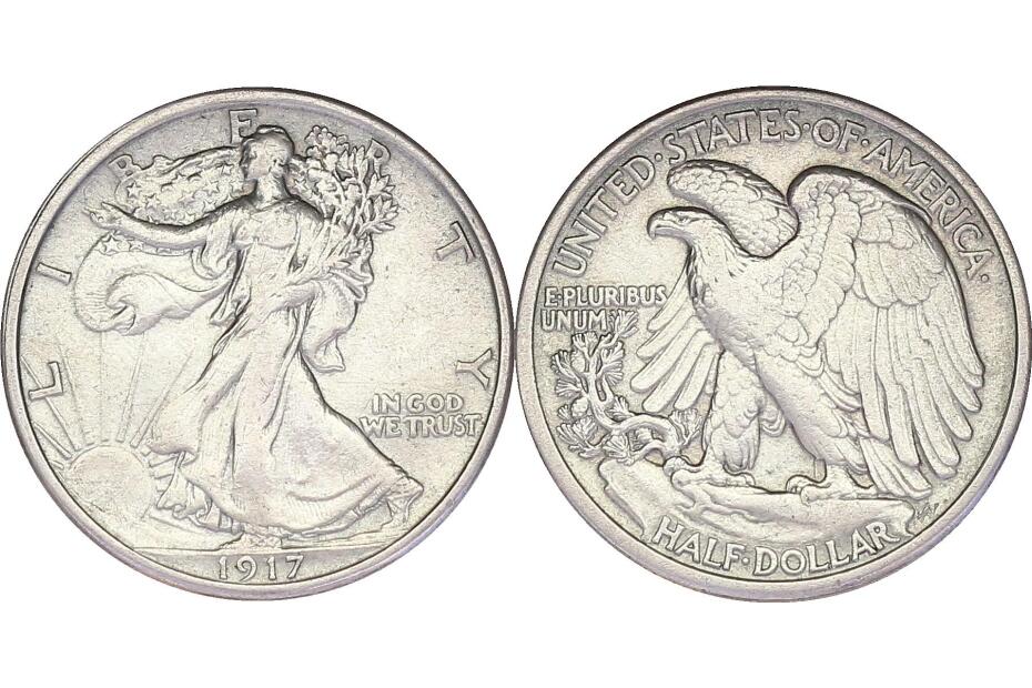 1/2 Dollar 1917 "Walking Liberty" KM.142 ss