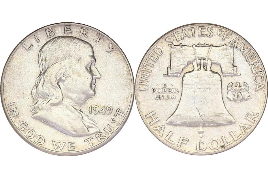 1/2 Dollar 1949 "Franklin" KM.199  ss-vz