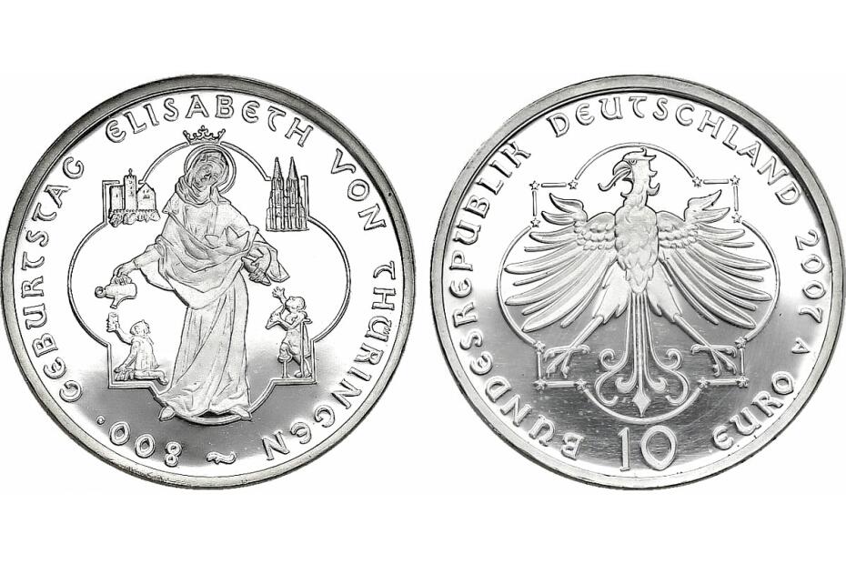 10 Euro 2007 A "Elisabeth von Thüringen" KM.268