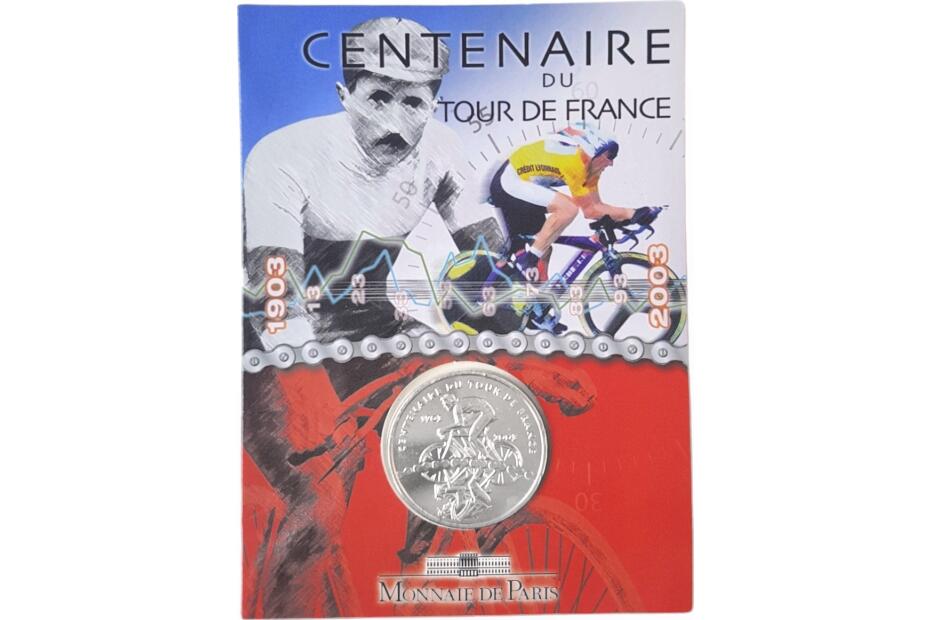 1/4 Euro 2003 "100 Jahre Tour de France" unc. in Münzkarte