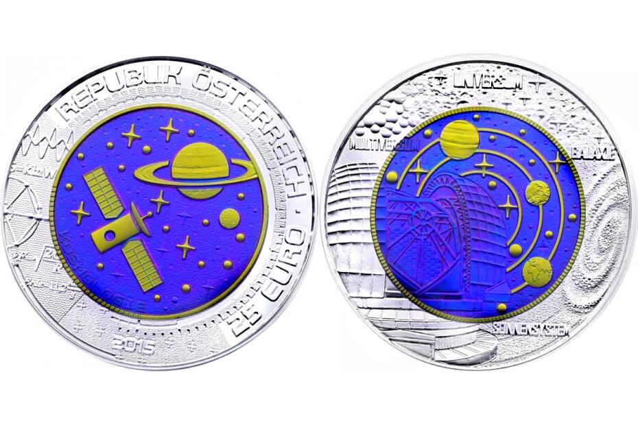 25 Euro 2015 "Kosmologie" hgh, Etui, Zertifikat