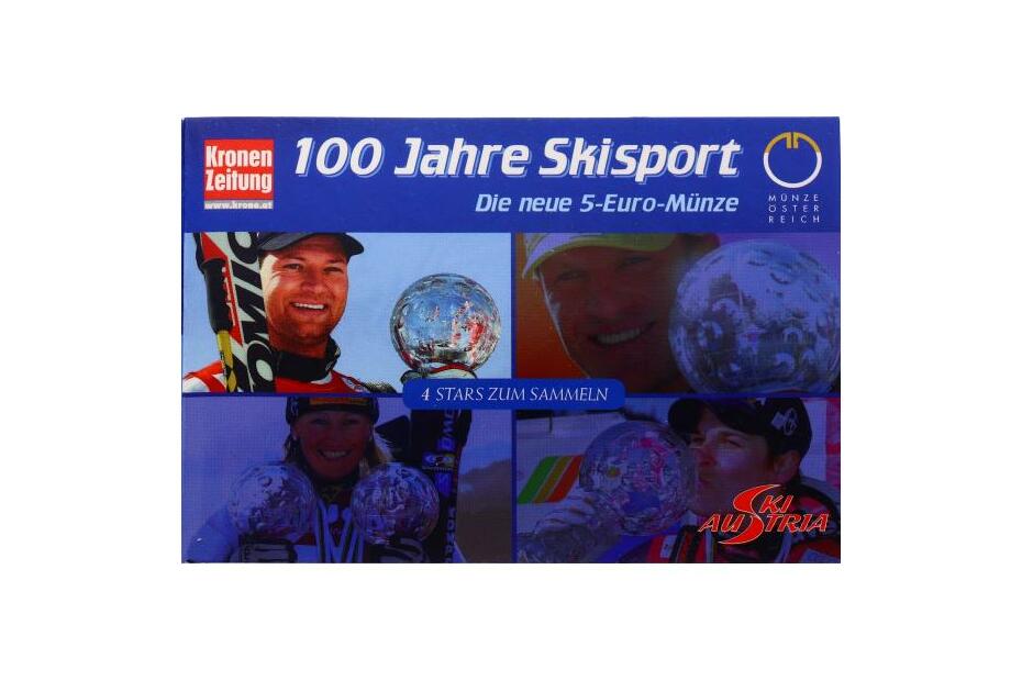 5 Euro 2005 "100 Jahre Skisport" hdgh. im Miniblister