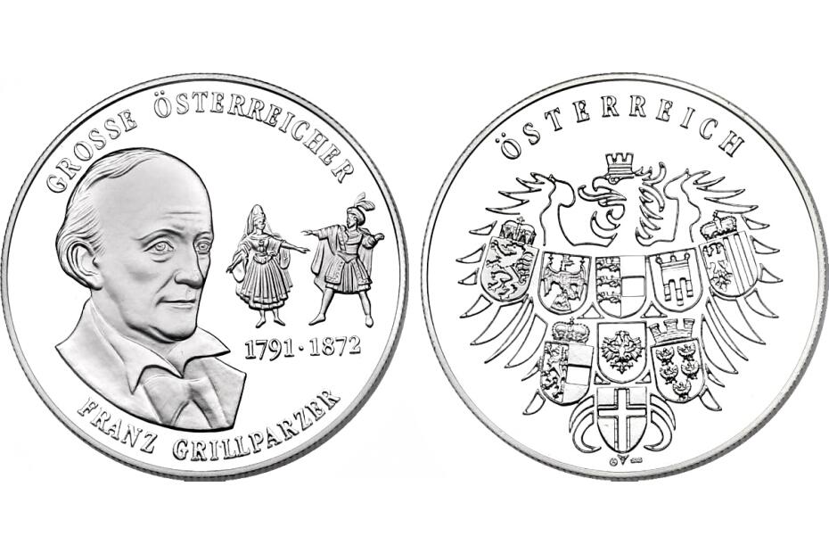 Ag-Medaille "Franz Grillparzer (1791 - 1872)" pp