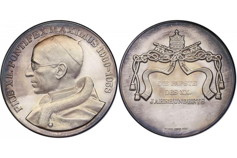 Ag-Medaille Pius XII. "Portrait" (1980)