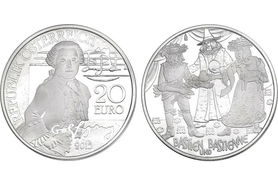 20 Euro 2015 "Wolfgang: Das Wunderkind" pp, Etui + Zertifikat