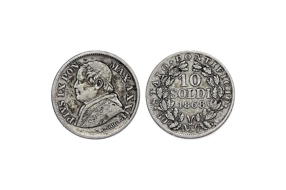 10 Soldi 1868 R (Jahr XXIII) KM.1386.1  ss