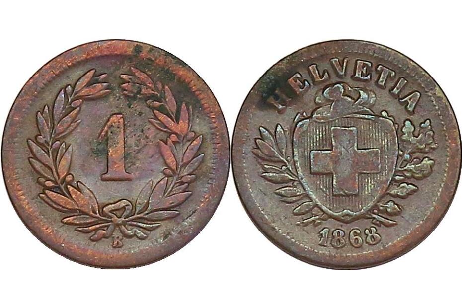 Rappen 1868 B ss/vz