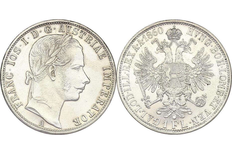Gulden 1860 A J.328/Fr.1456  vz