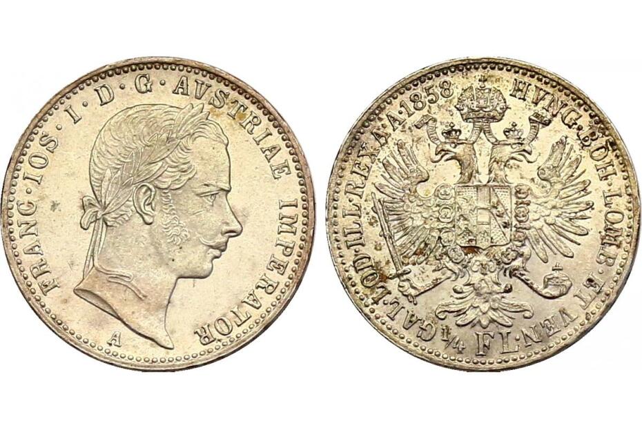 1/4 Gulden 1858 A  J.326  stgl.
