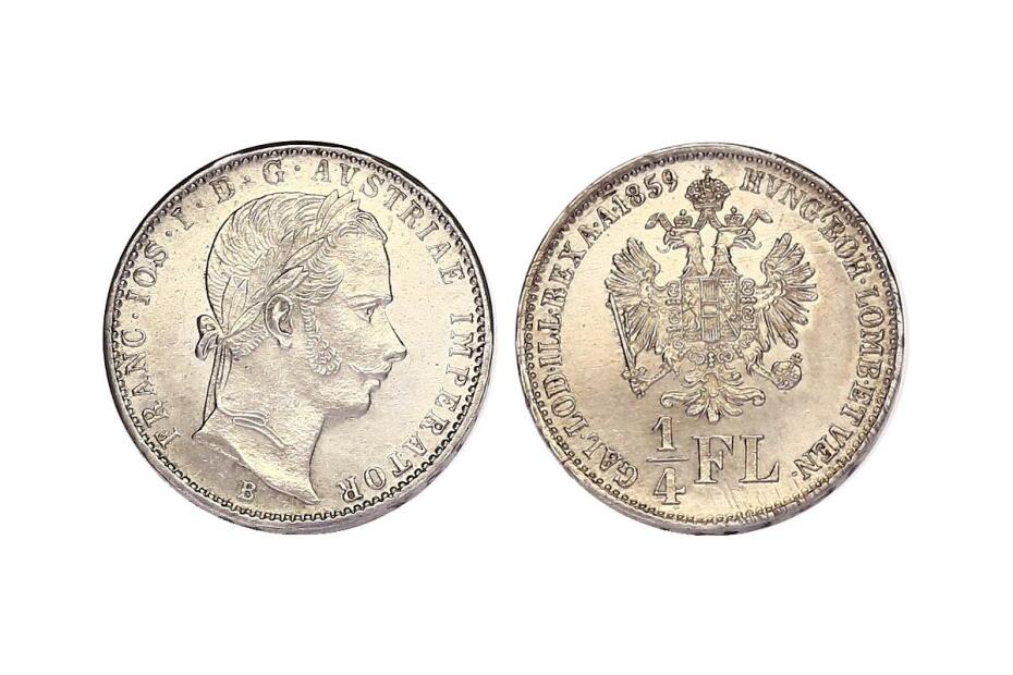 1/4 Gulden 1859 B J.327 stgl.
