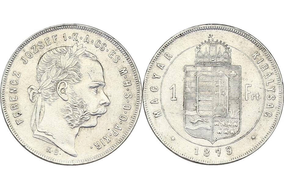 1 Forint 1879 KB  J.358/Fr.1783  vz+/stgl.