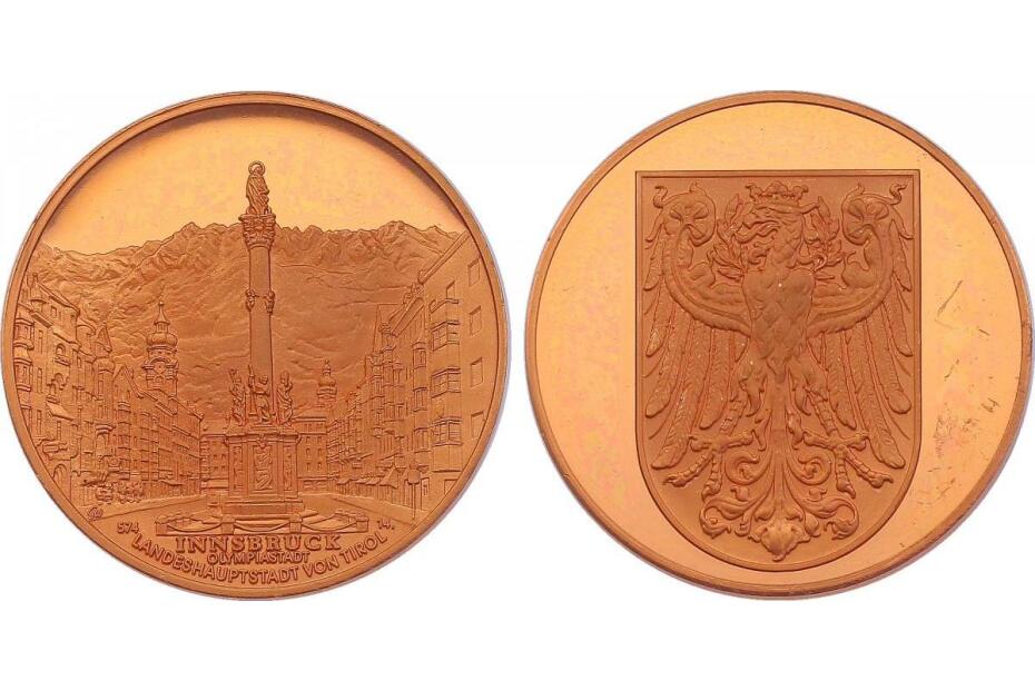 Cu-Medaille "Innsbruck - Landeshauptstadt von Tirol" Rev. Kr., pp