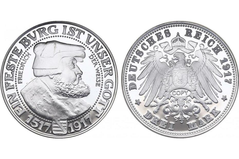 Deutschland 3 Mark 1917 NP Friedrich der Weise pp. mit Zertifikat