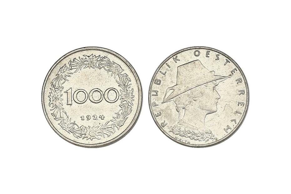 1000 Kronen 1924  J.421 f.stgl.