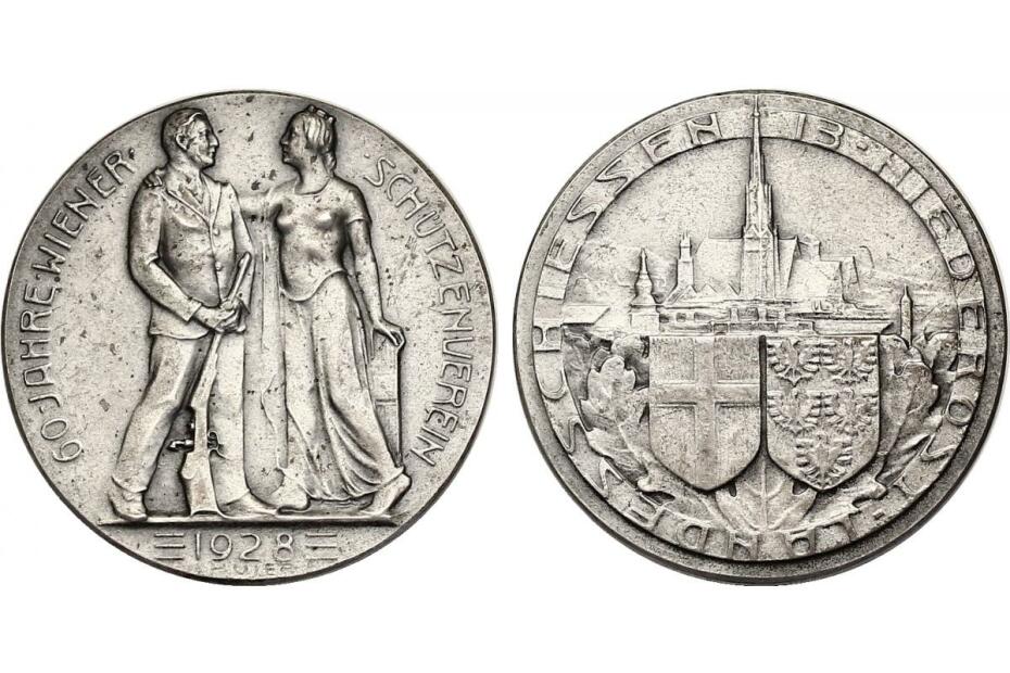 Ag-Medaille 1928 "XIII. Niederösterr.Landesschießen" 17,5g, 37mm, Medailleur: Hujer, vz  R