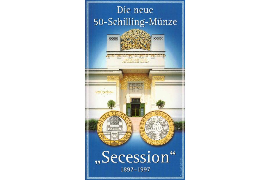 50 Schilling 1997  100 J. Wiener Sezession  Blister