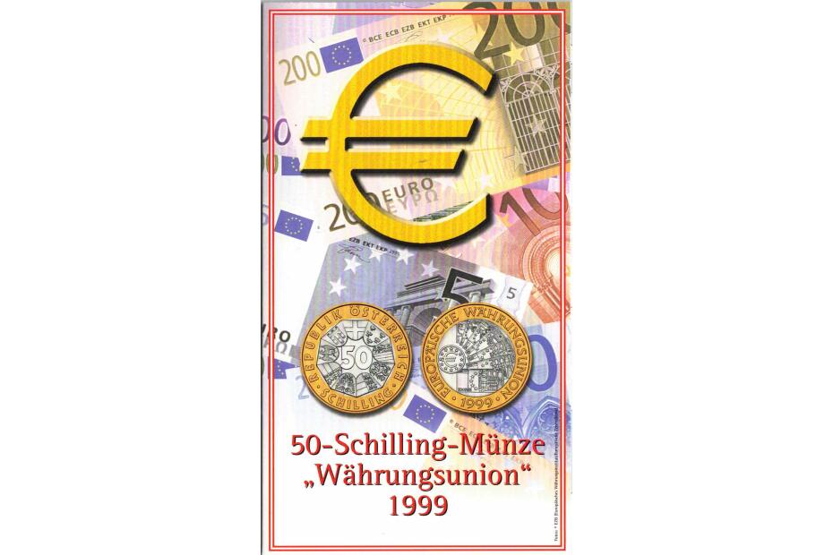 50 Schilling 1999  Währungsunion   Blister