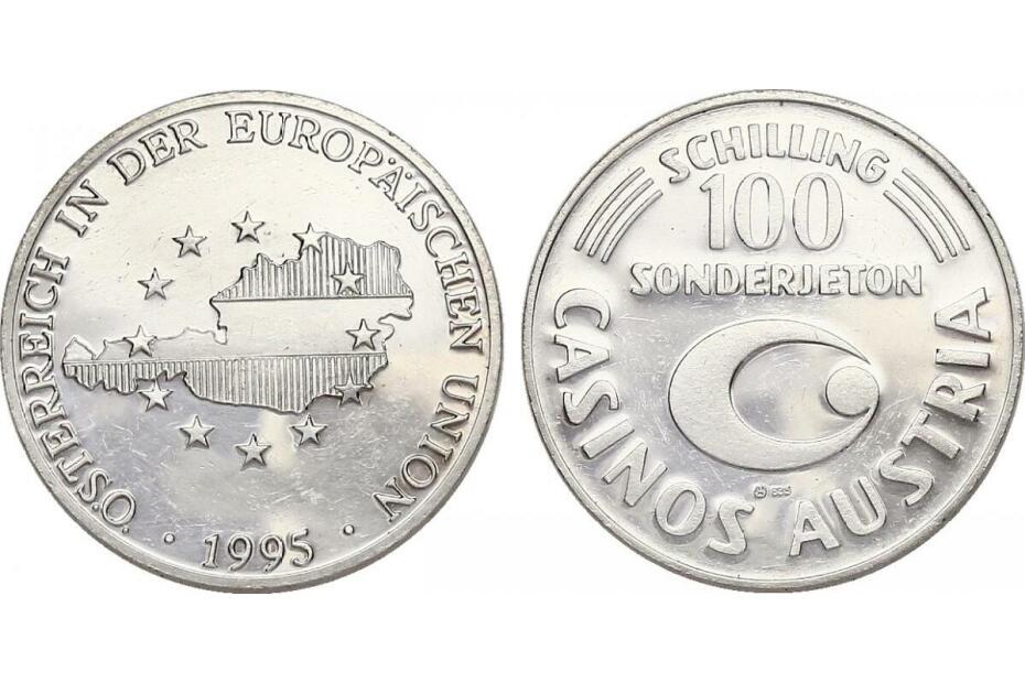 Österreich Casino-Jeton (100 Schilling) 1995 EU-Beitritt feine Kratzer, unc.