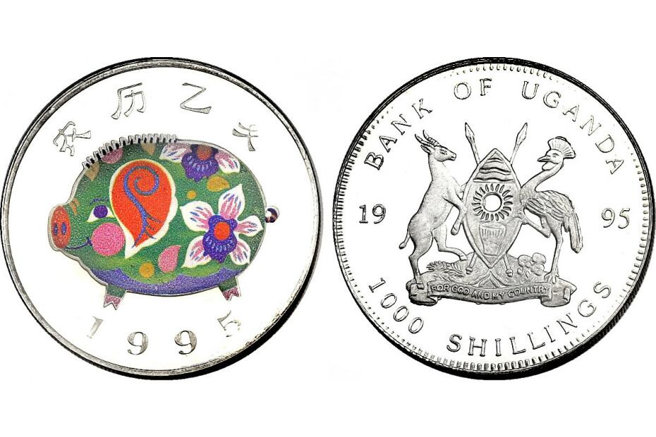 1000 Shillings 1995 "Jahr des Schweins" KM.50  pp