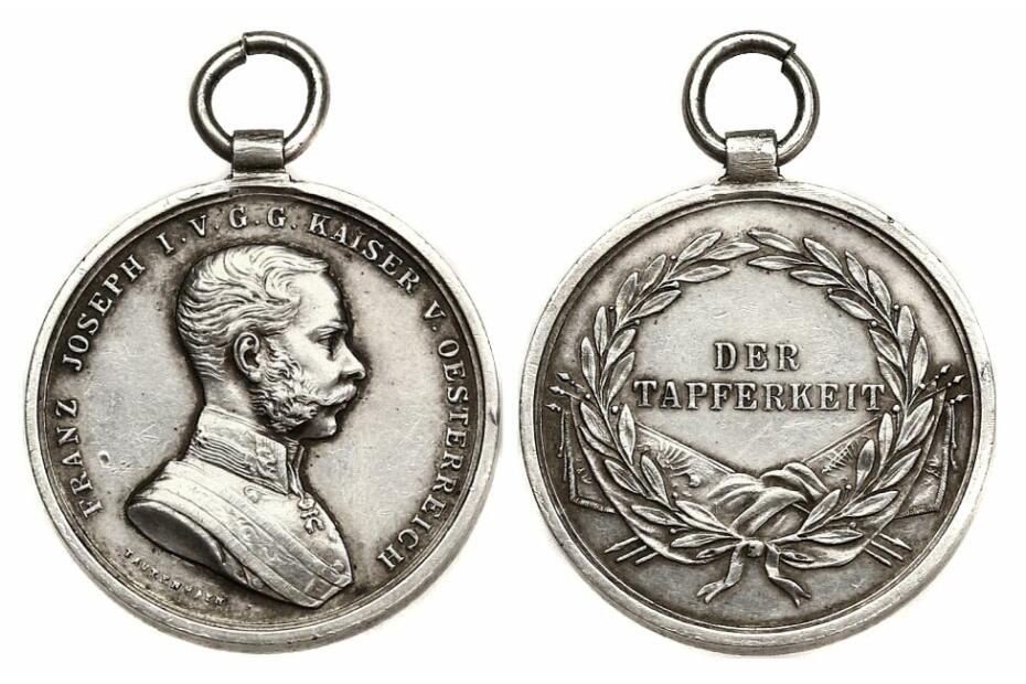Ag-Medaille o.J. "Der Tapferkeit" 32mm, vz