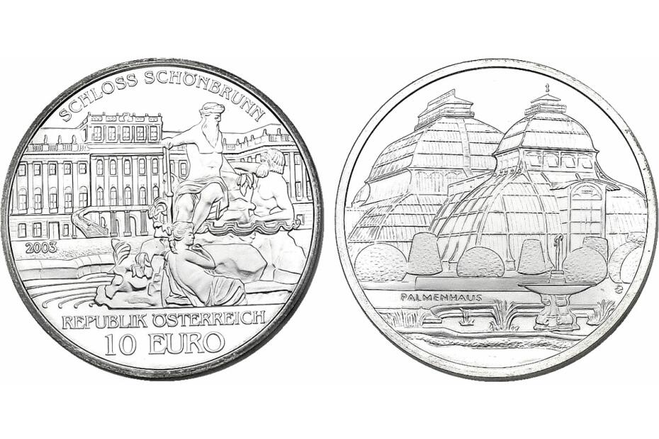10 Euro 2003 "Schloss Schönbrunn" pp im Originaletui + Zertifikat