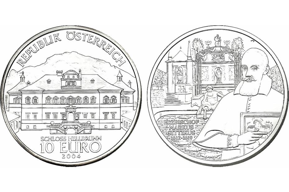 10 Euro 2004 "Schloss Hellbrunn" pp im Originaletui + Zertifikat