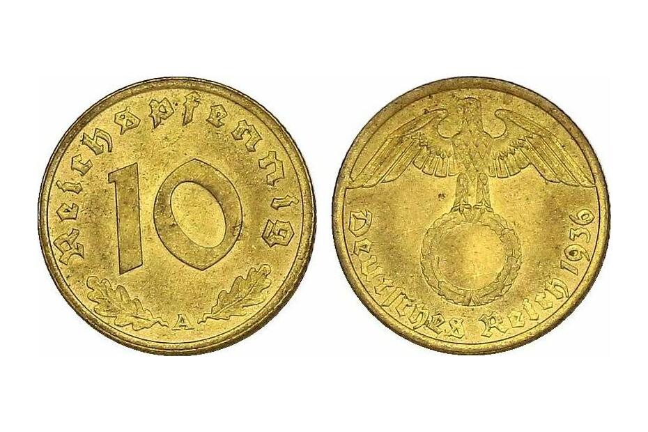 10 Reichspfennig 1936 A  J.364  f.stgl.