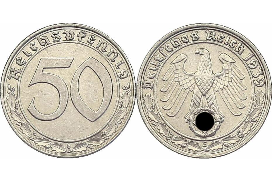 50 Reichspfennig 1939 E  J.365  vz-stgl.