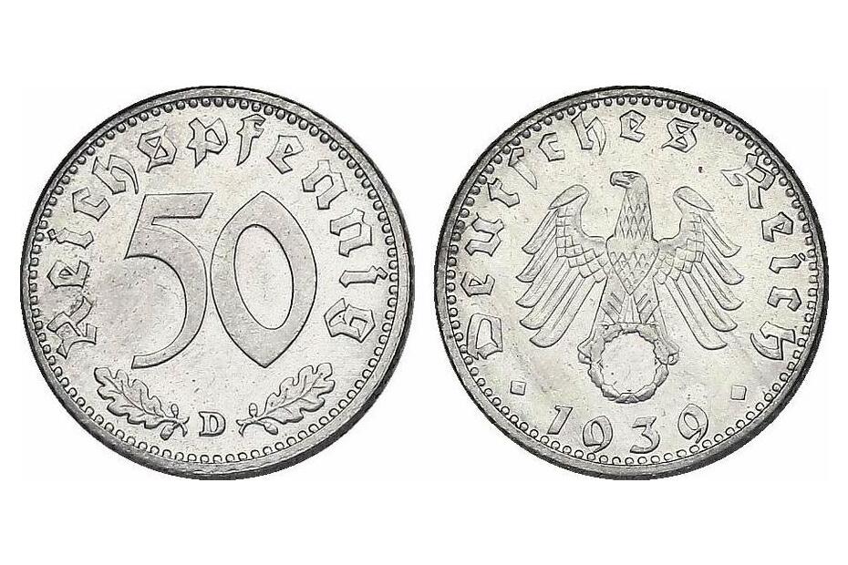 50 Reichspfennig 1939 D  J.372  f.stgl.