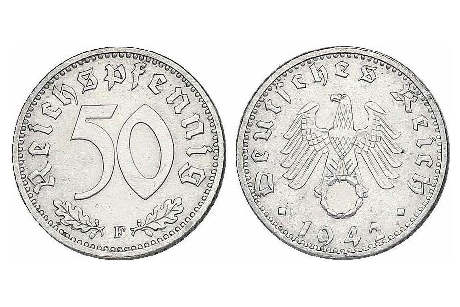 50 Reichspfennig 1942 F  J.372  stgl.