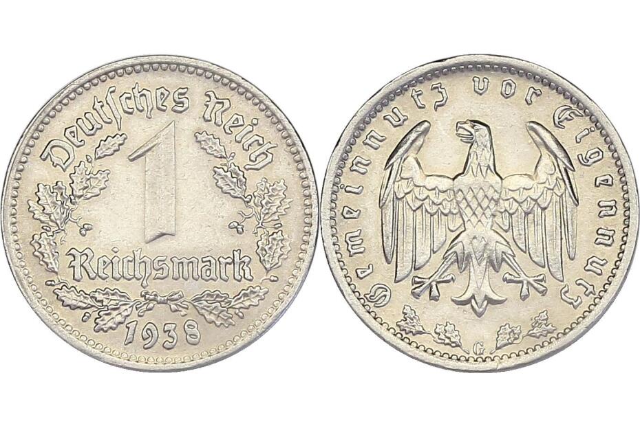 Reichsmark 1938 G  J.354  vz-stgl.