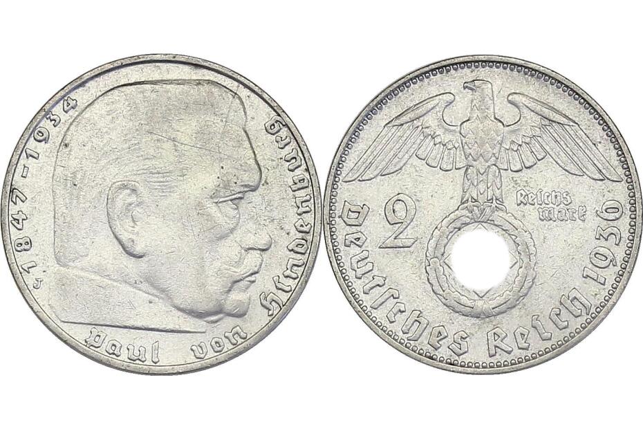 2 Reichsmark 1936 J   Hindenburg   J.366  ss-vz  R