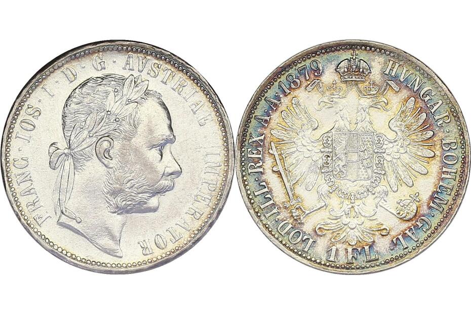 Gulden 1879 J.342/Fr.1499  stgl.