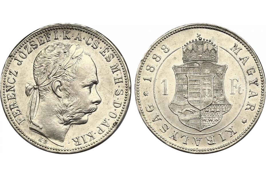 1 Forint 1888 KB  J.359/Fr.1792  vz/f.stgl.